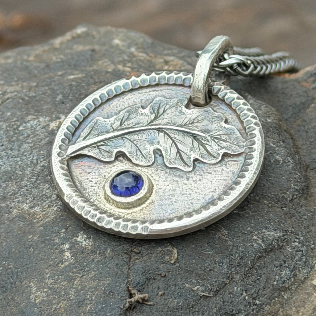 Iolite Pendant of Oak and Water