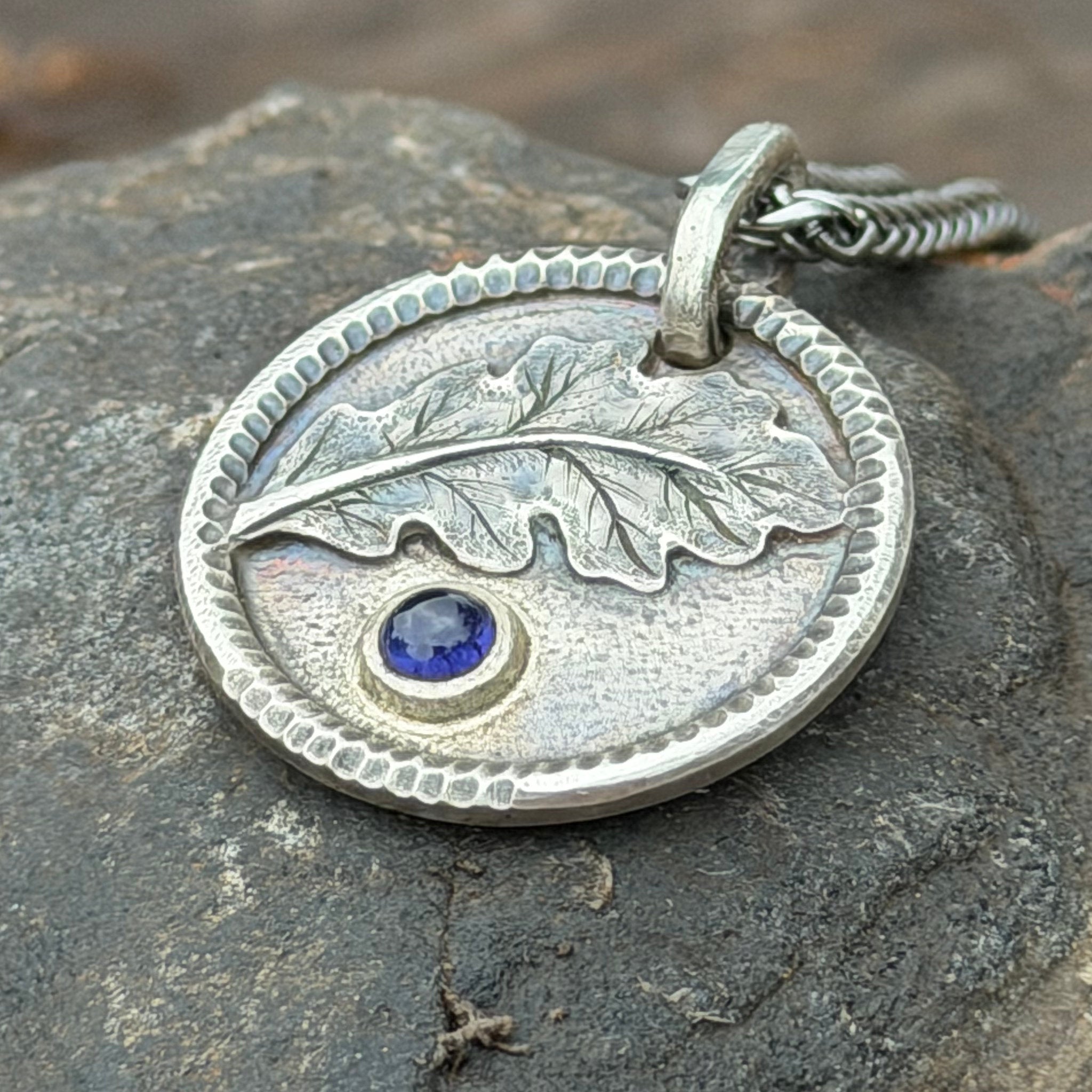 Iolite Pendant of Oak and Water
